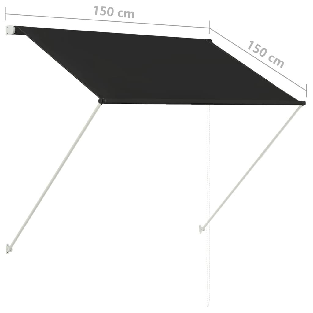 Retractable Awning – 150×150 cm, Anthracite