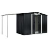 Garden Shed with Sliding Doors Steel – 386x131x178 cm, Anthracite