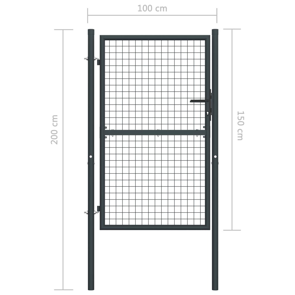 Mesh Garden Gate Galvanised Steel Grey – 100×200 cm