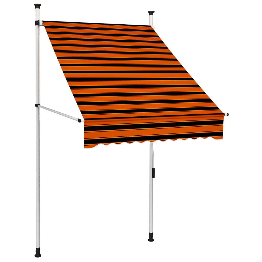 Manual Retractable Awning Orange and Brown – 100 cm