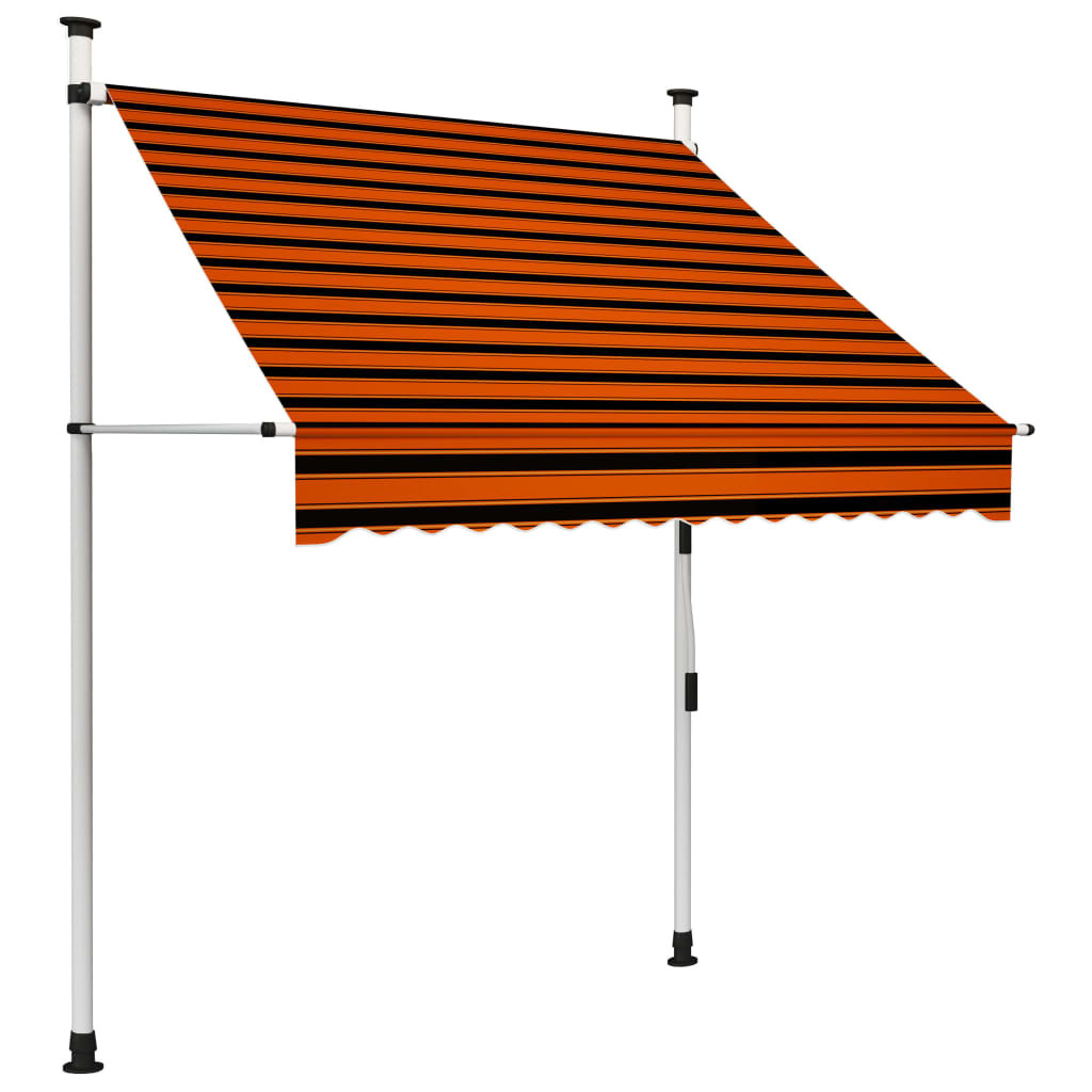 Manual Retractable Awning Orange and Brown – 150 cm