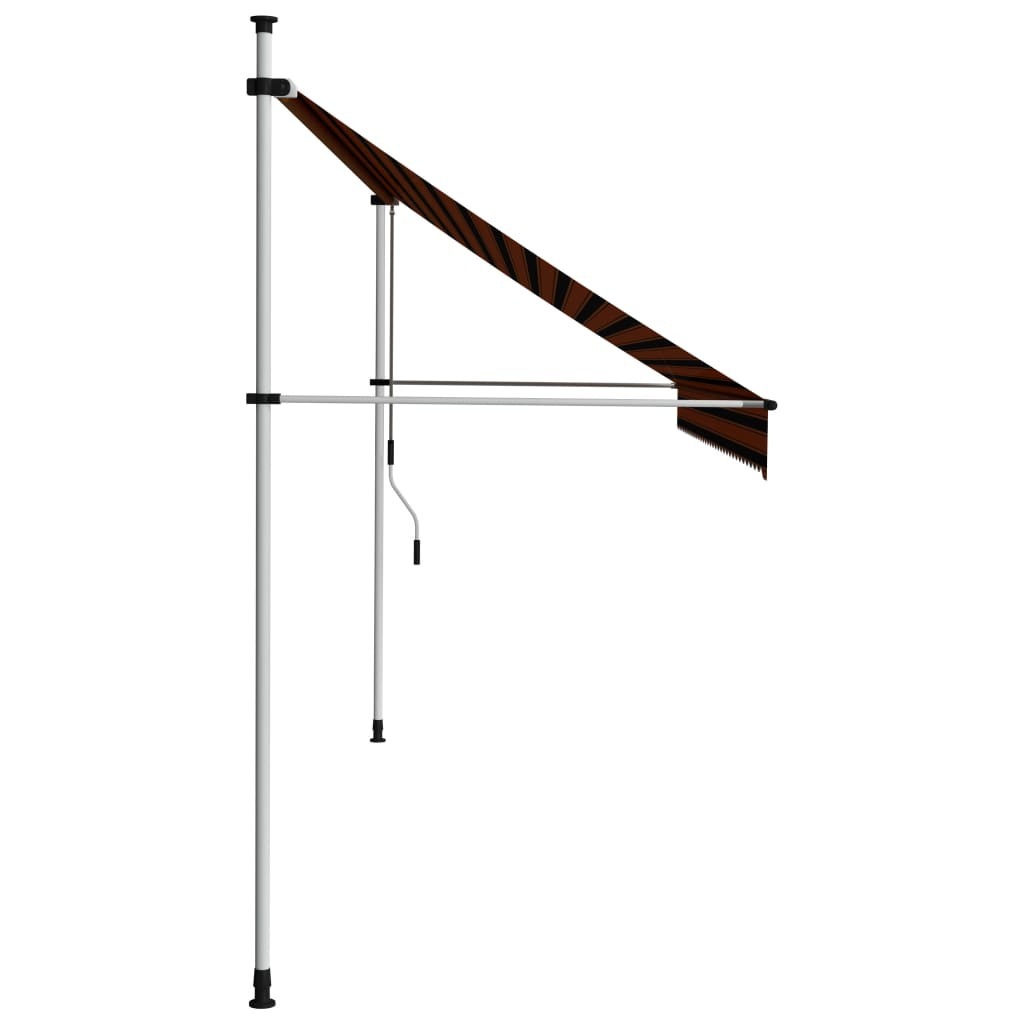 Manual Retractable Awning Orange and Brown – 350 cm