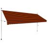 Manual Retractable Awning Orange and Brown – 400 cm