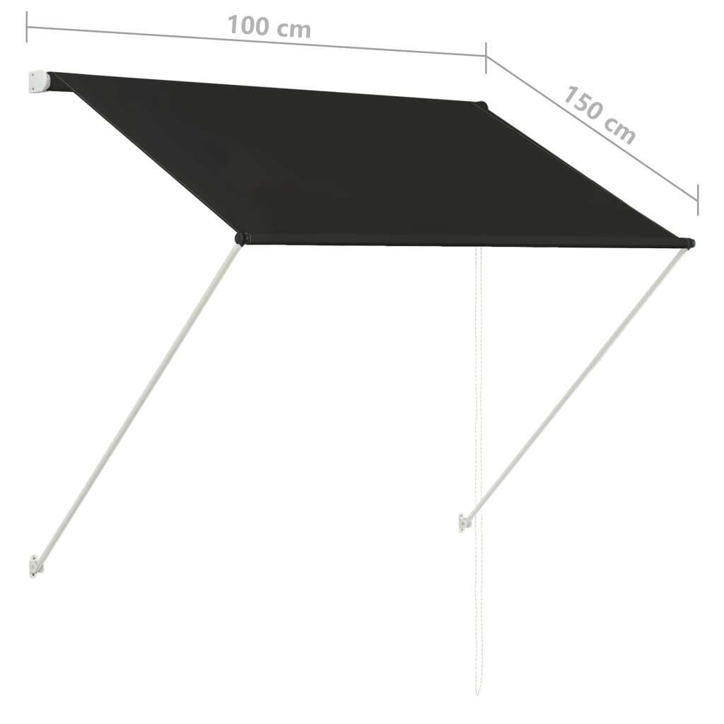 Retractable Awning – 100×150 cm, Anthracite