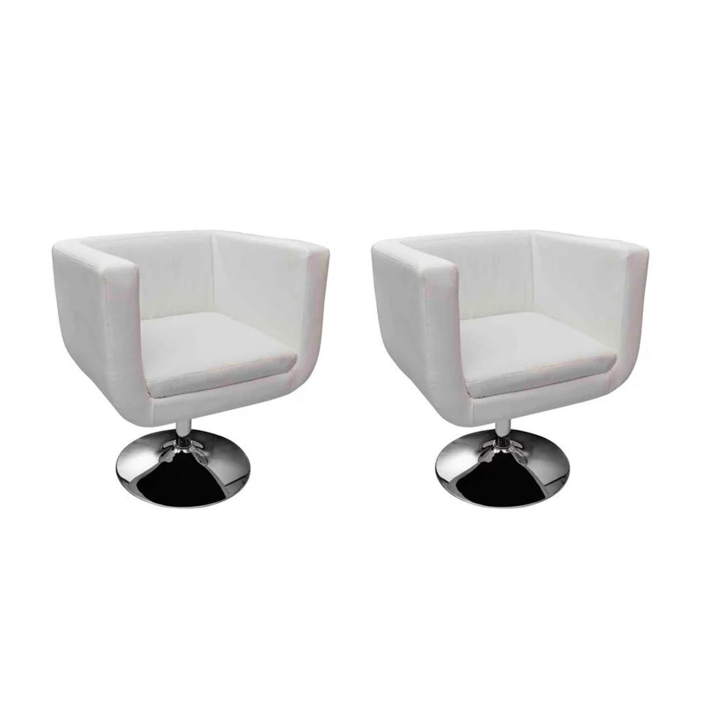 Bar Chairs Faux Leather – White, 2