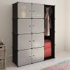 Modular Cabinet with 9 37x115x150 cm – Black and White, 9 Compartments