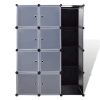 Modular Cabinet with 9 37x115x150 cm – Black and White, 9 Compartments