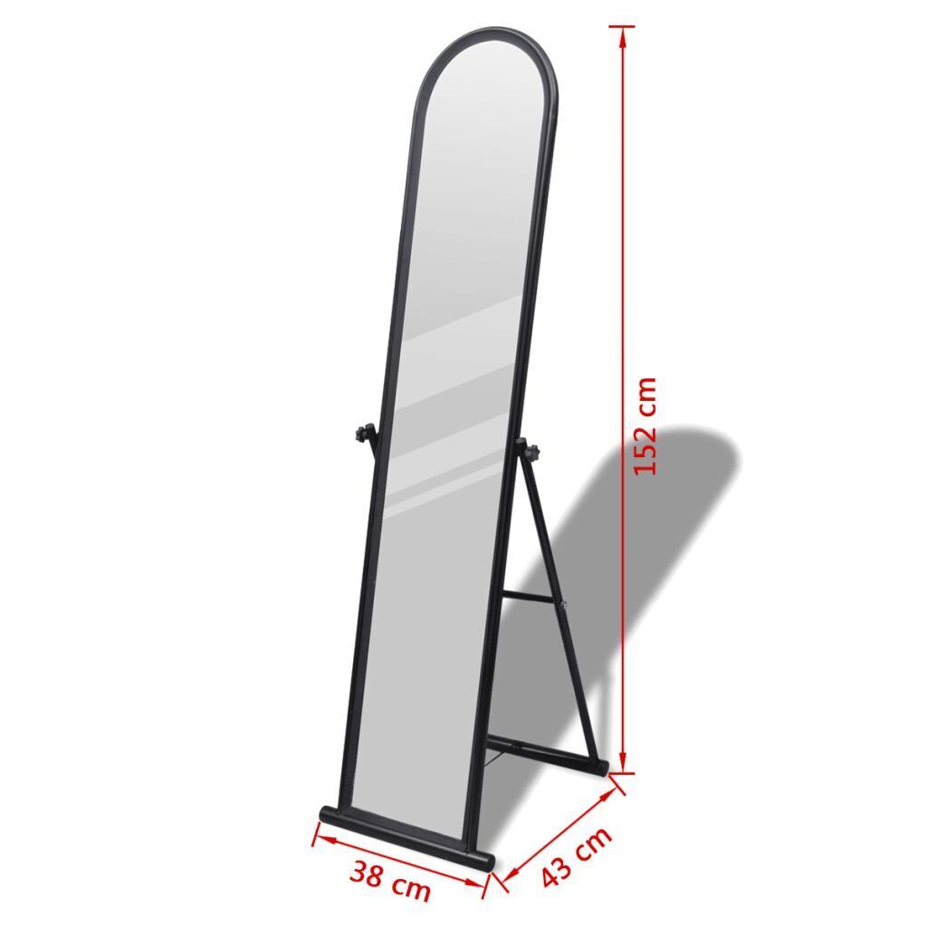 Free Standing Floor Mirror Full Length Rectangular – Black
