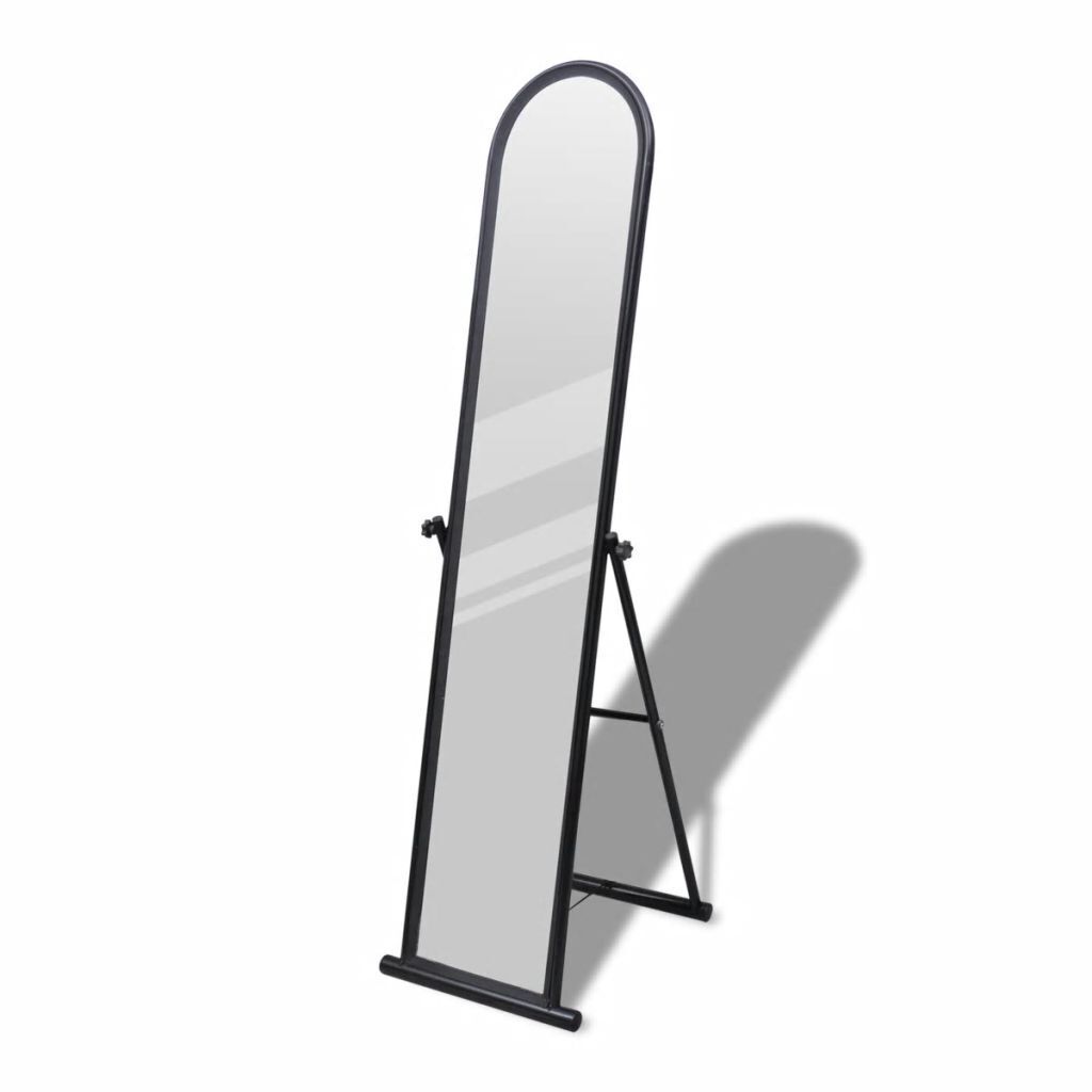 Free Standing Floor Mirror Full Length Rectangular – Black