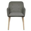 Dining Chairs Fabric and Solid Wood – Light Grey, 2