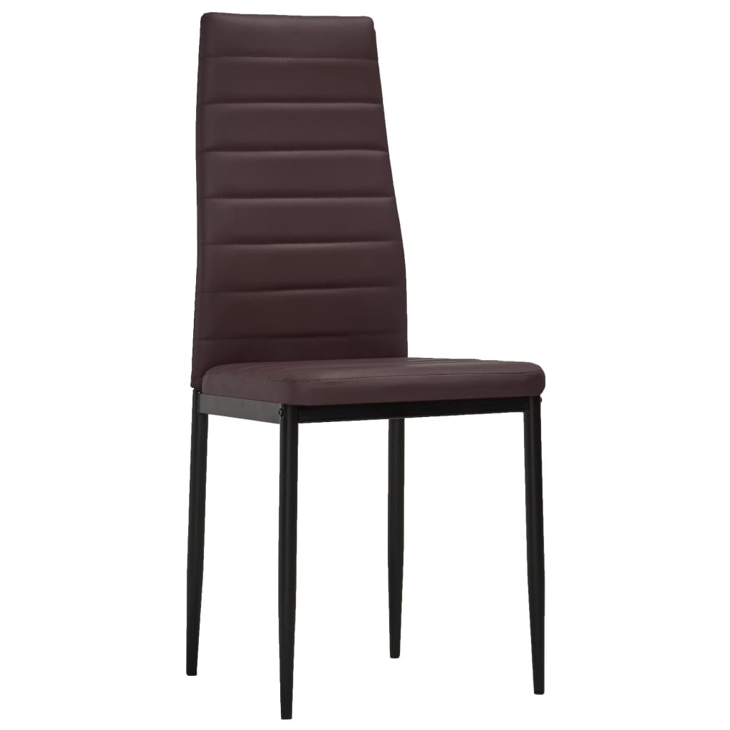 Dining Chairs Faux Leather – Brown, 4