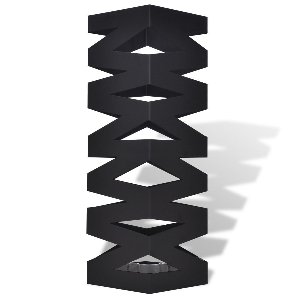 Square Umbrella Stand Storage Holder Walking Stick Steel 48.5 cm – Black, Pattern 9