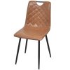 Dining Chairs Faux Leather – Light Brown, 2