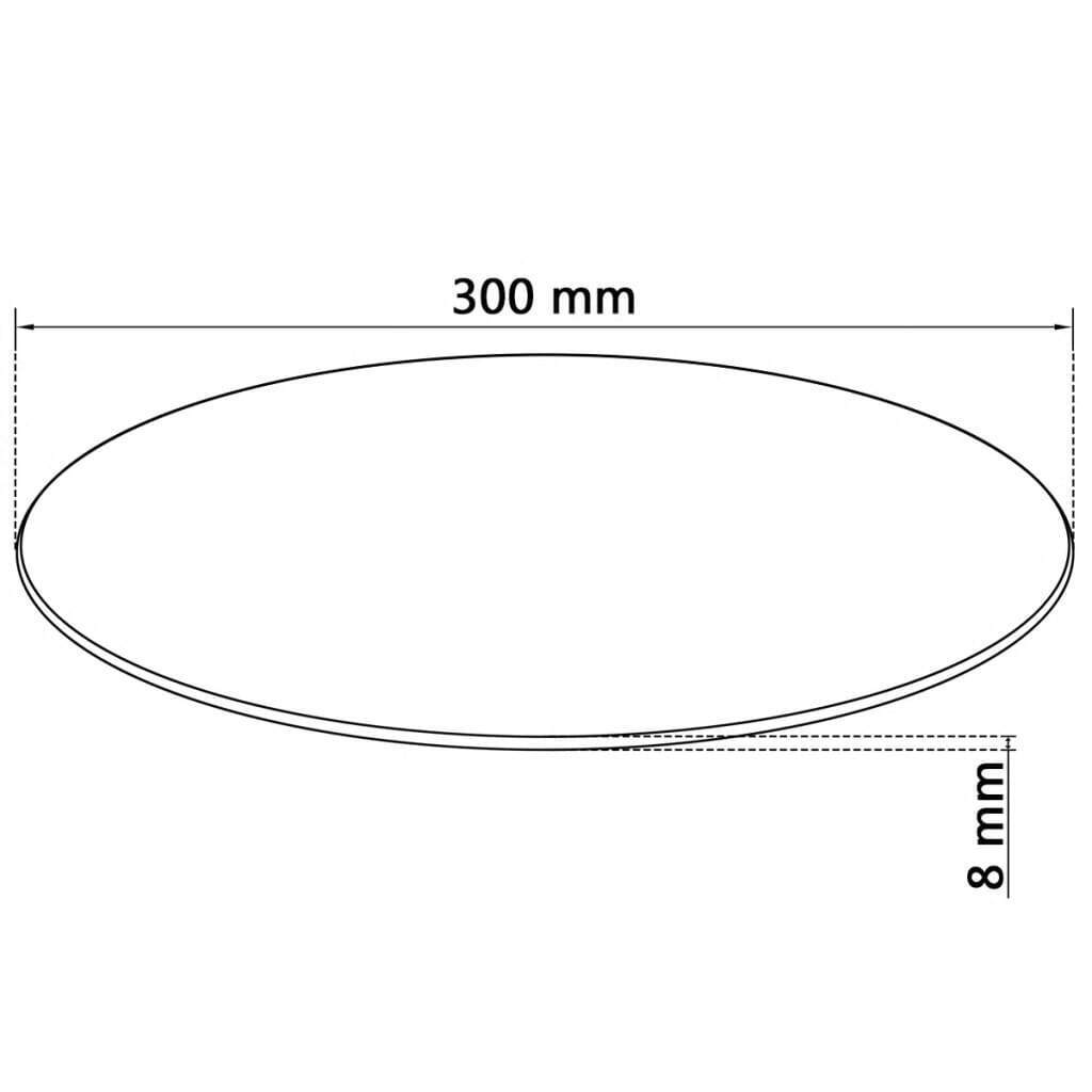 Table Top Tempered Glass Round – 30 cm, Transparent