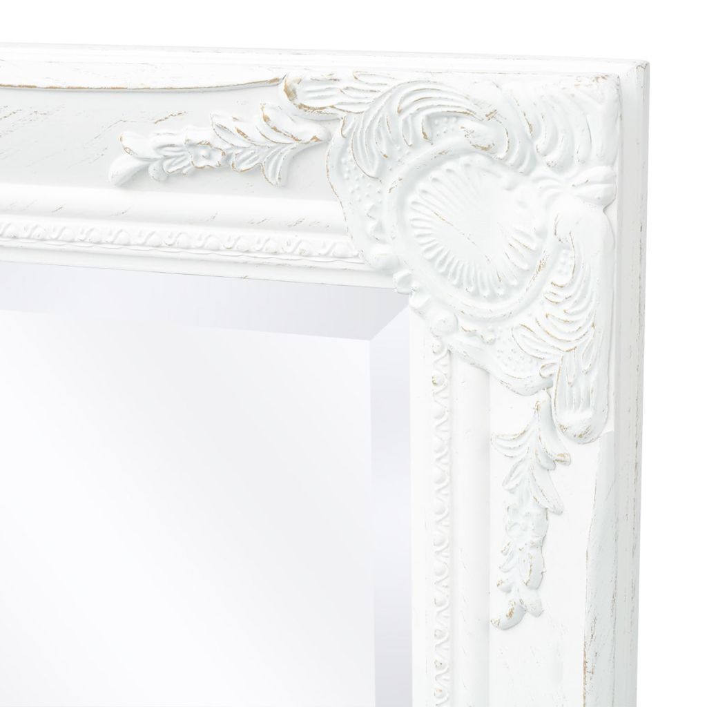 Wall Mirror Baroque Style 120×60 cm – White