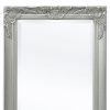 Wall Mirror Baroque Style 120×60 cm – Silver