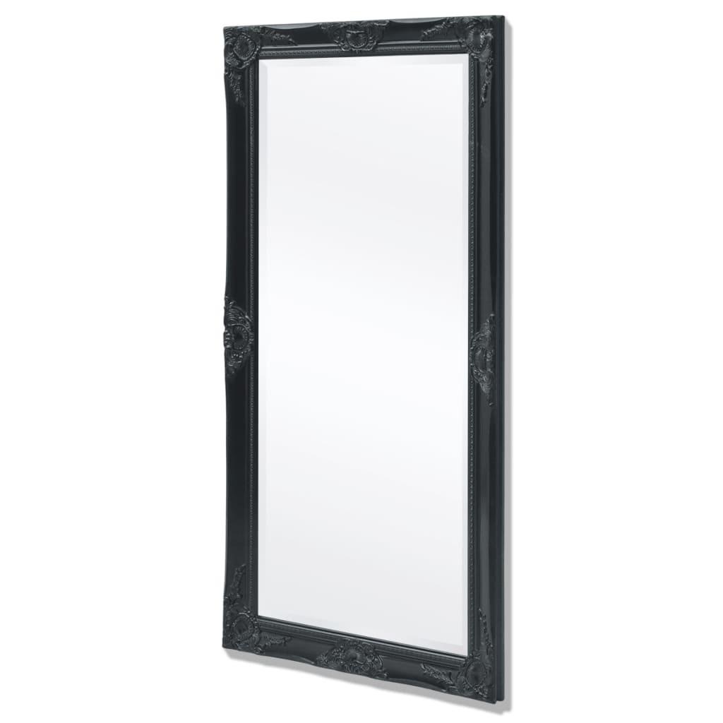 Wall Mirror Baroque Style 120×60 cm – Black