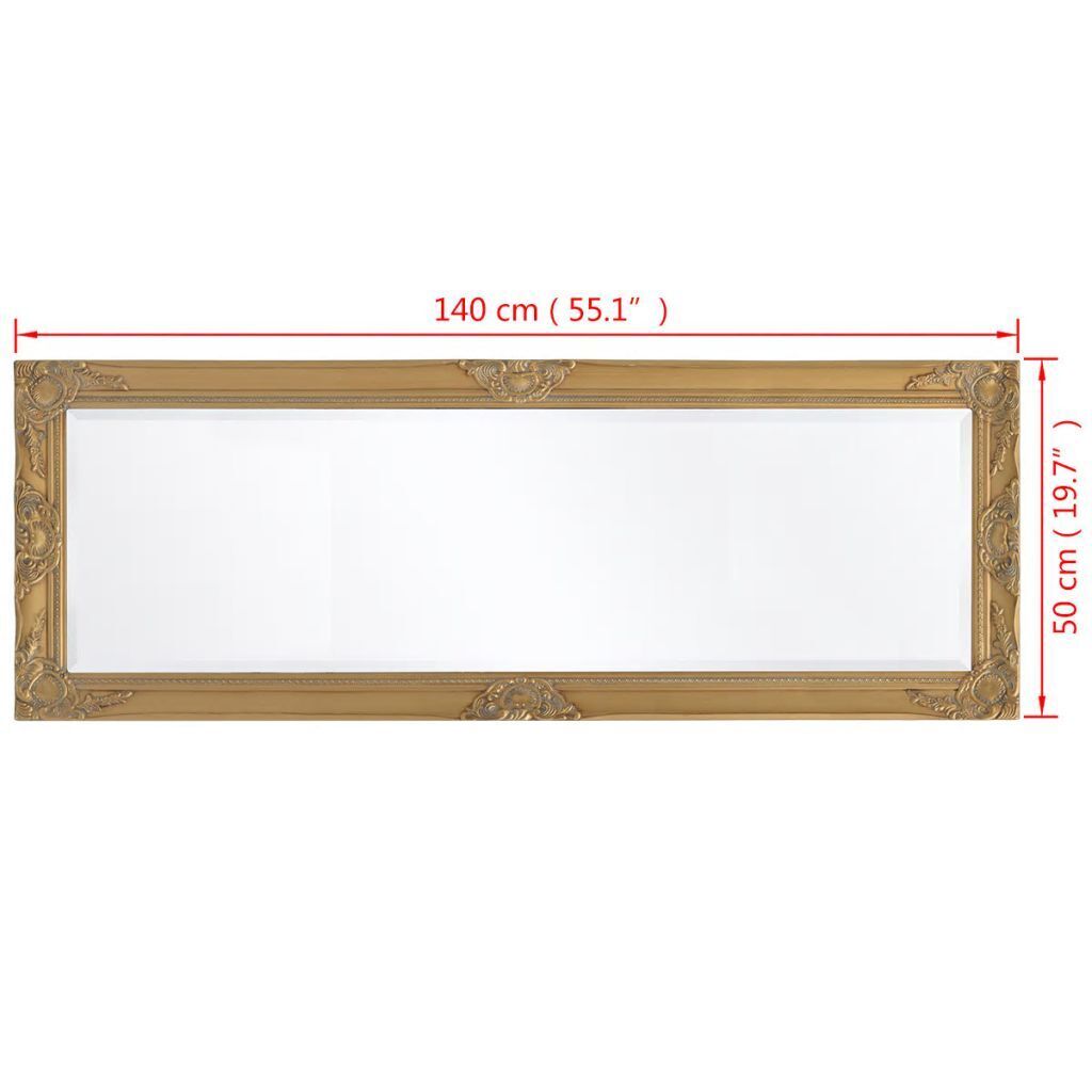 Wall Mirror Baroque Style 140×50 cm – Gold
