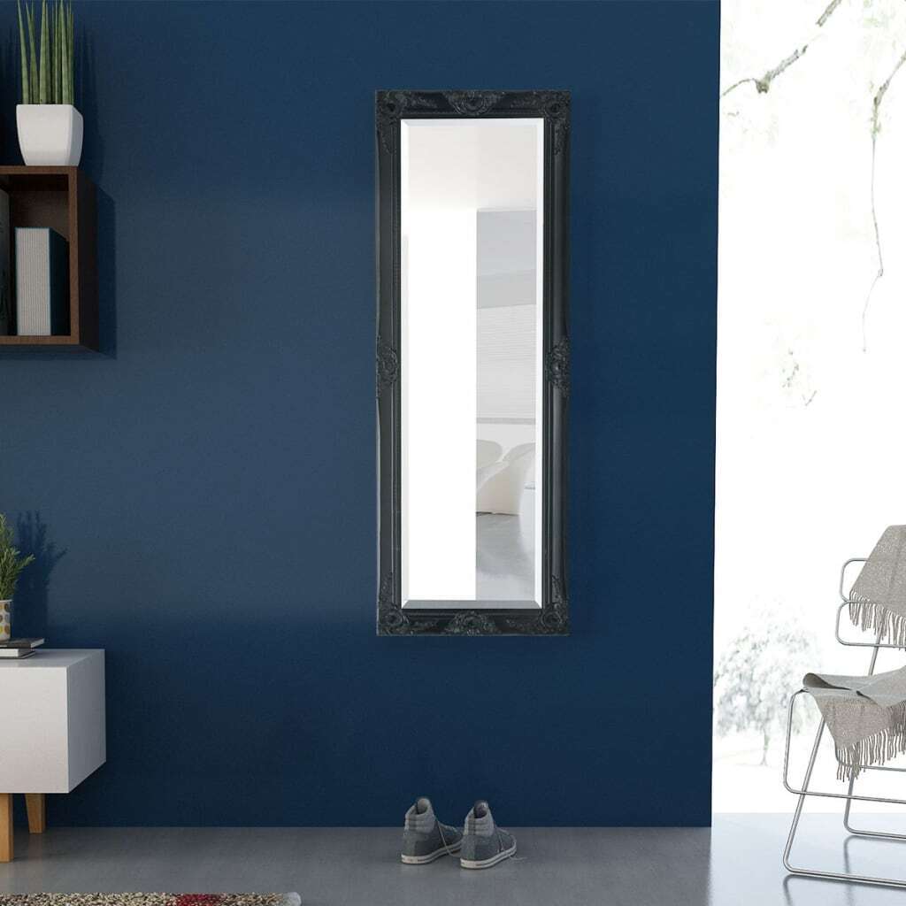 Wall Mirror Baroque Style 140×50 cm – Black