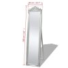 Free-Standing Mirror Baroque Style 160×40 cm – Silver
