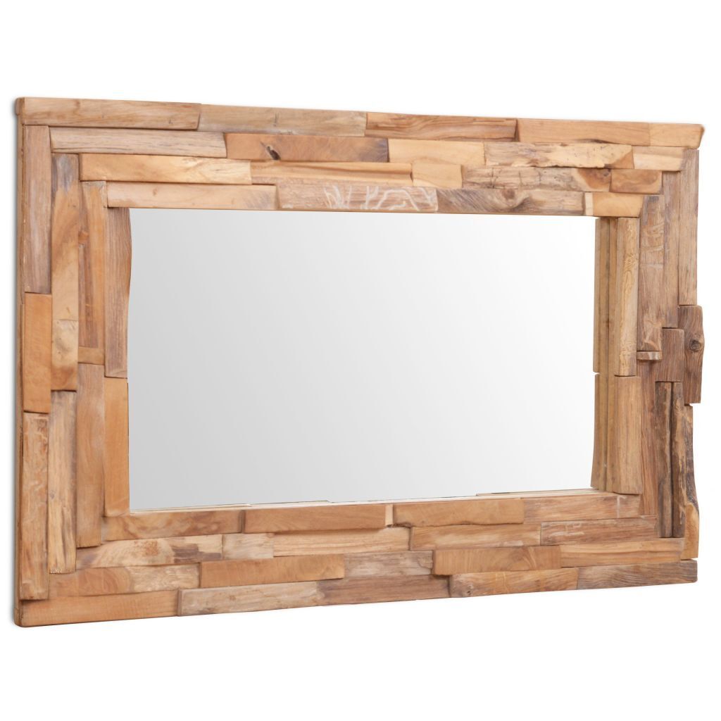 Decorative Mirror Teak Rectangular – 90×60 cm