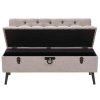 Storage Bench with Backrest Artificial Leather – 121x53x78 cm, Cream