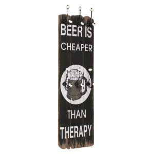 Wall-mounted Coat Rack with 6 Hooks 120×40 cm – Beer Cheaper
