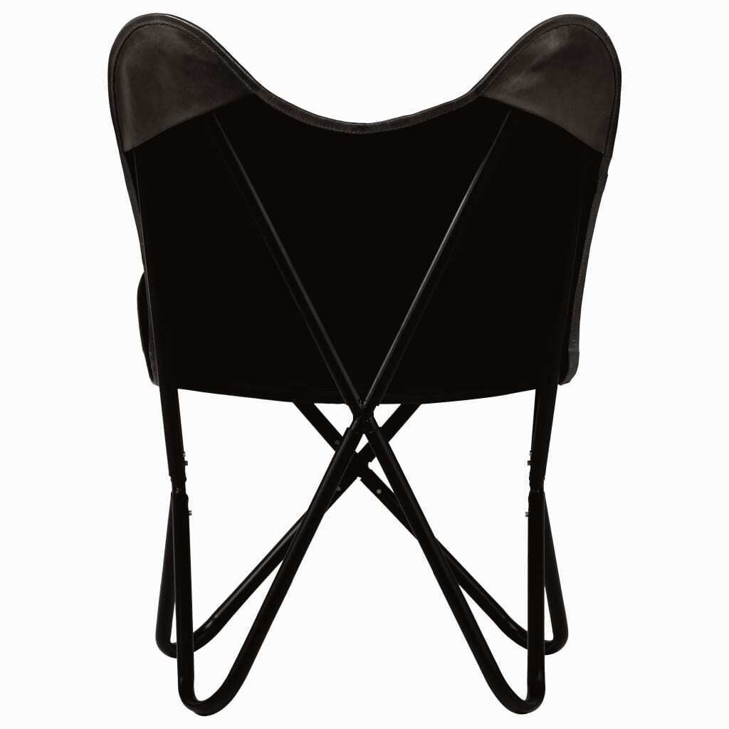 Butterfly Chair Kids Size Real Leather – Black