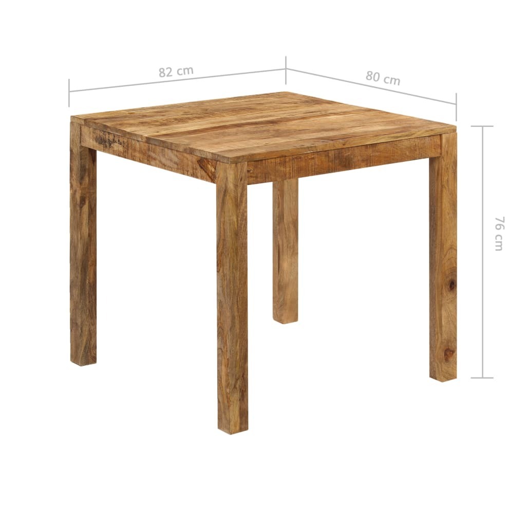 Dining Table – 82x80x76 cm, Solid Mango Wood