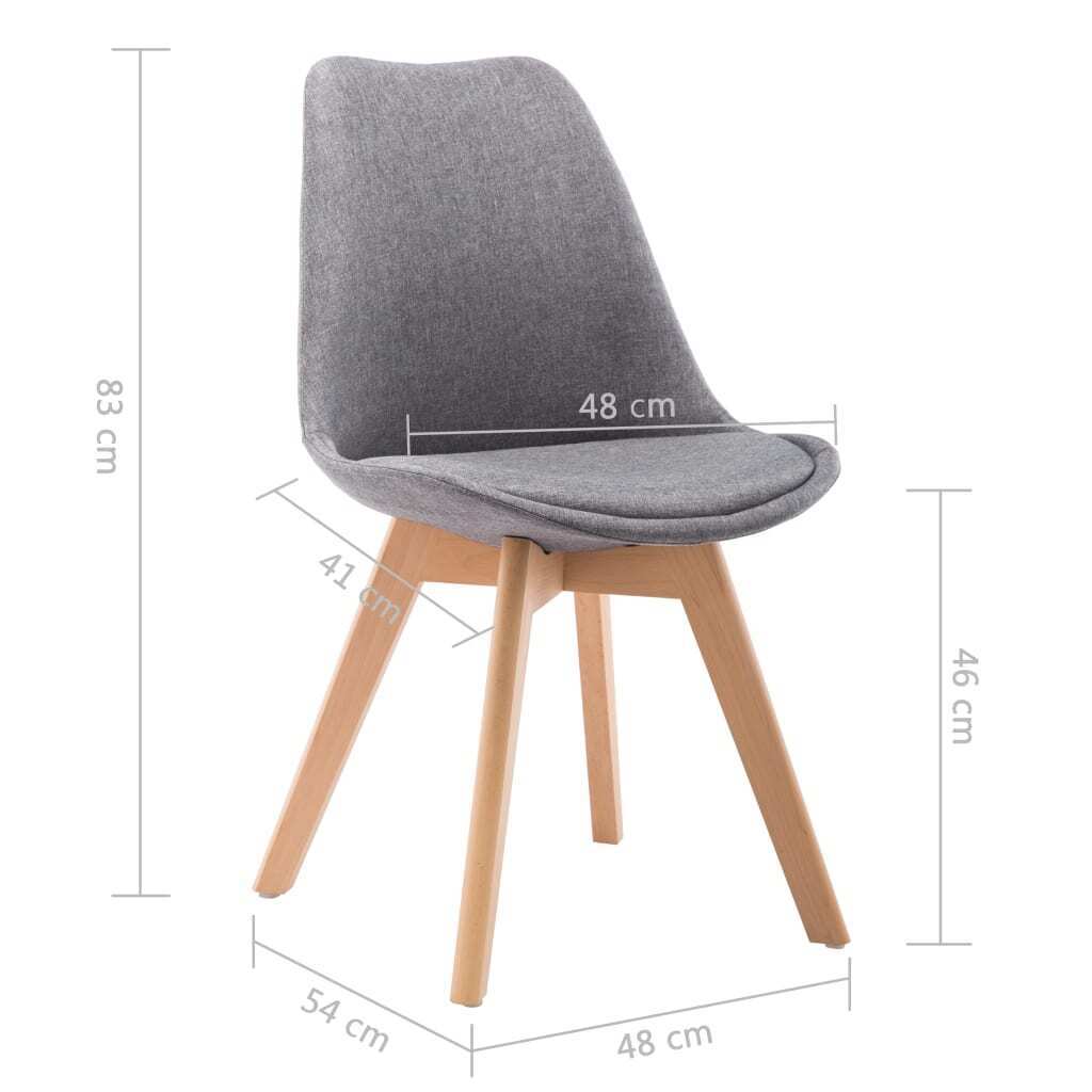 Dining Chairs Fabric – Light Grey, 2