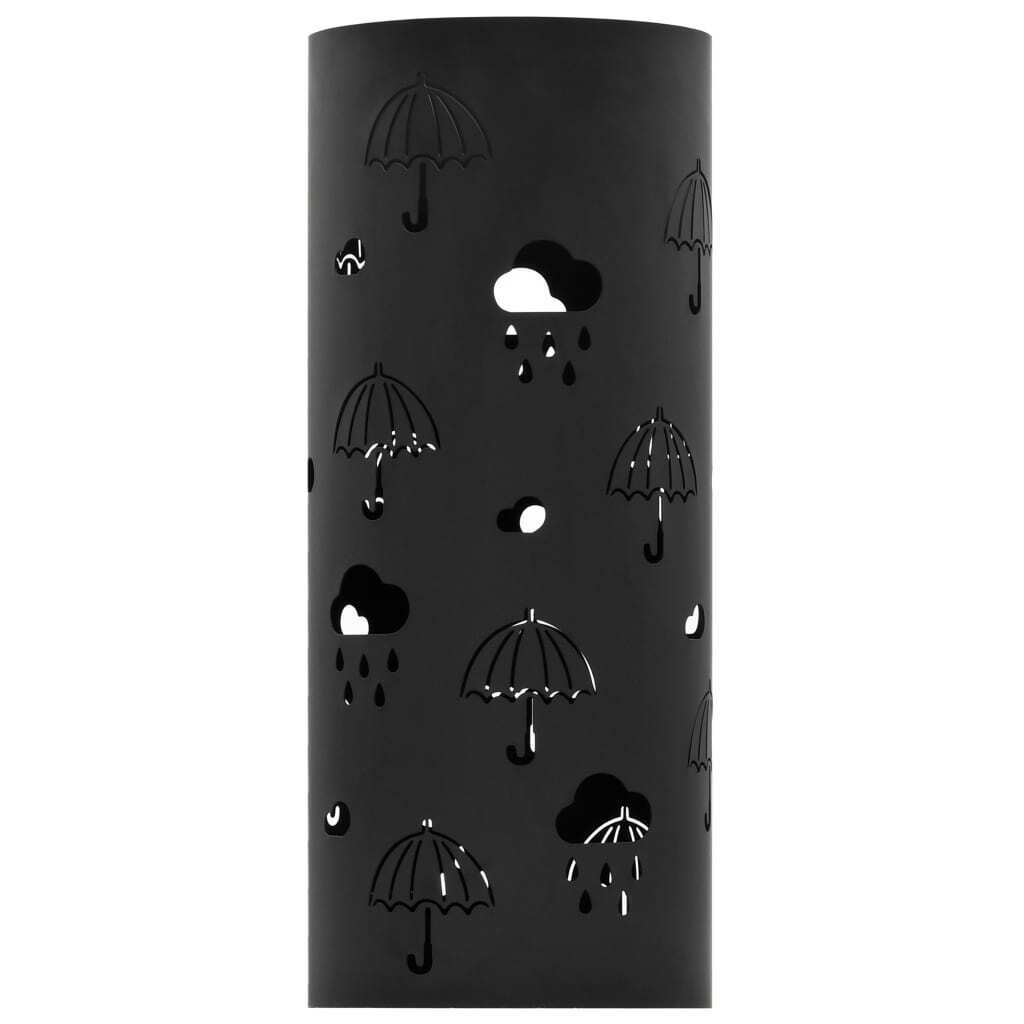 Square Umbrella Stand Storage Holder Walking Stick Steel 48.5 cm – Black, Pattern 8