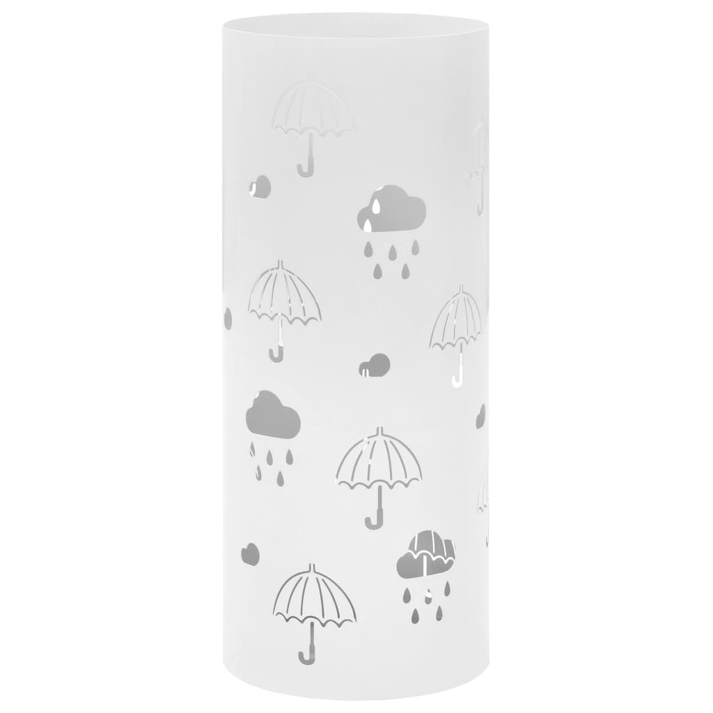 Square Umbrella Stand Storage Holder Walking Stick Steel 48.5 cm – White, Pattern 8