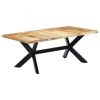 Dining Table Solid Mango Wood – 200x100x75 cm, Light Brown