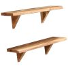 Wall Shelves 2 pcs Solid Acacia Wood – 60x20x16 cm