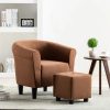 Armchair Fabric – Brown, Without Footrest