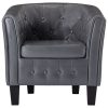 Tub Chair Faux Leather – Grey