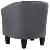 Tub Chair Faux Leather – Grey