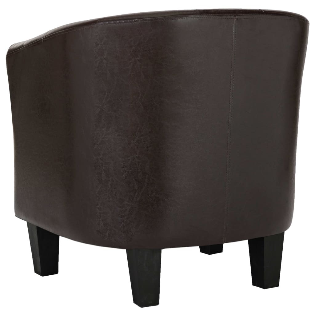 Tub Chair Faux Leather – Brown