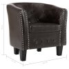 Tub Chair Faux Leather – Brown