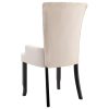 Dining Chair with Armrests Fabric – Beige, 1