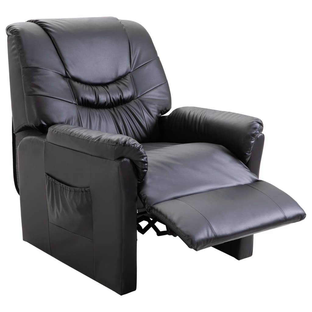 Reclining Chair Faux Leather – Black