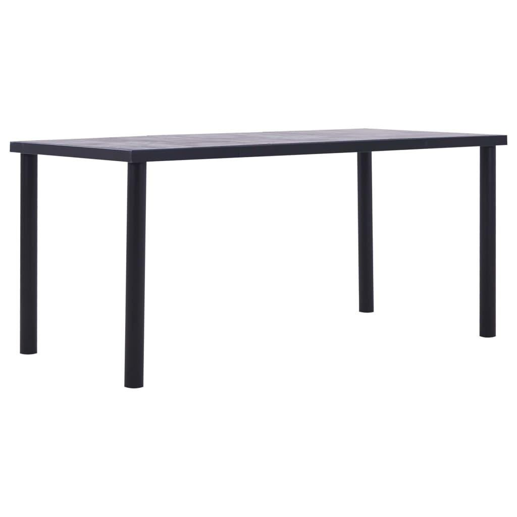 Dining Table Black and Concrete Grey MDF – 160x80x75 cm