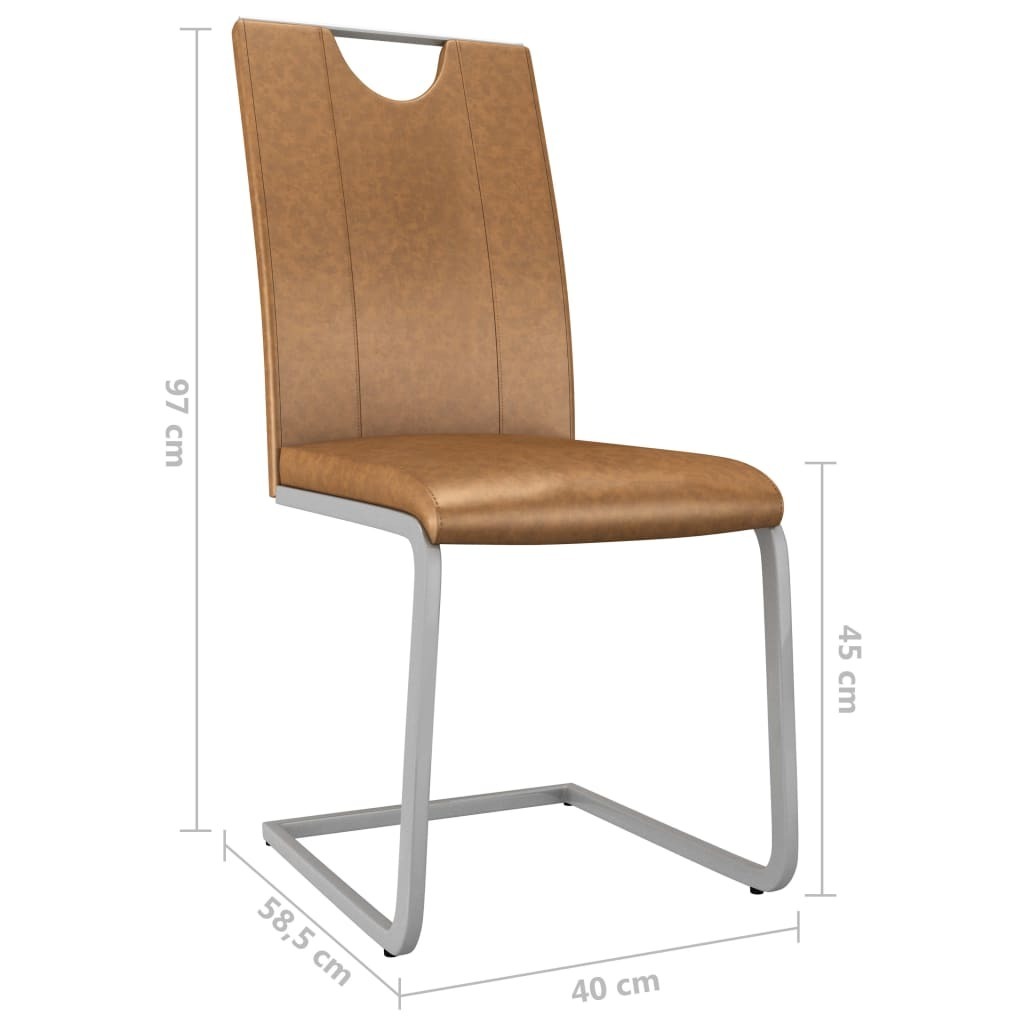 Dining Chairs Suede Faux Leather – Brown, 2