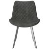 Dining Chairs Faux Suede Leather – Grey, 2