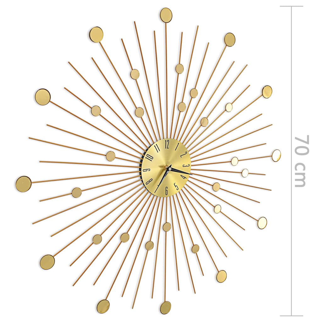 Wall Clock Metal – 70 cm, Gold