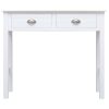 Console Table 90x30x77 cm Wood – White Slatted Pattern