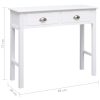Console Table 90x30x77 cm Wood – White Slatted Pattern