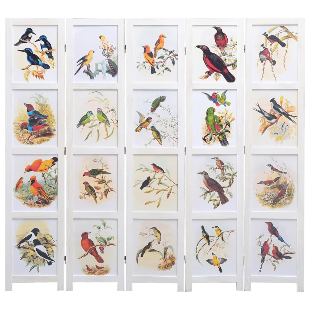 Timperley Room Divider White 105×165 cm Bird