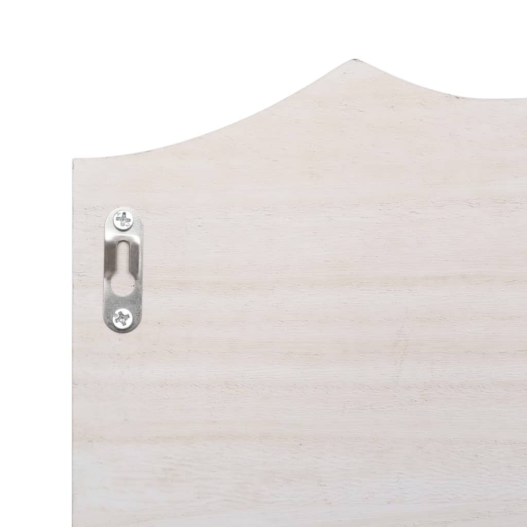 Wall Mounted Coat Rack Brown Wood – 50x10x23 cm, White