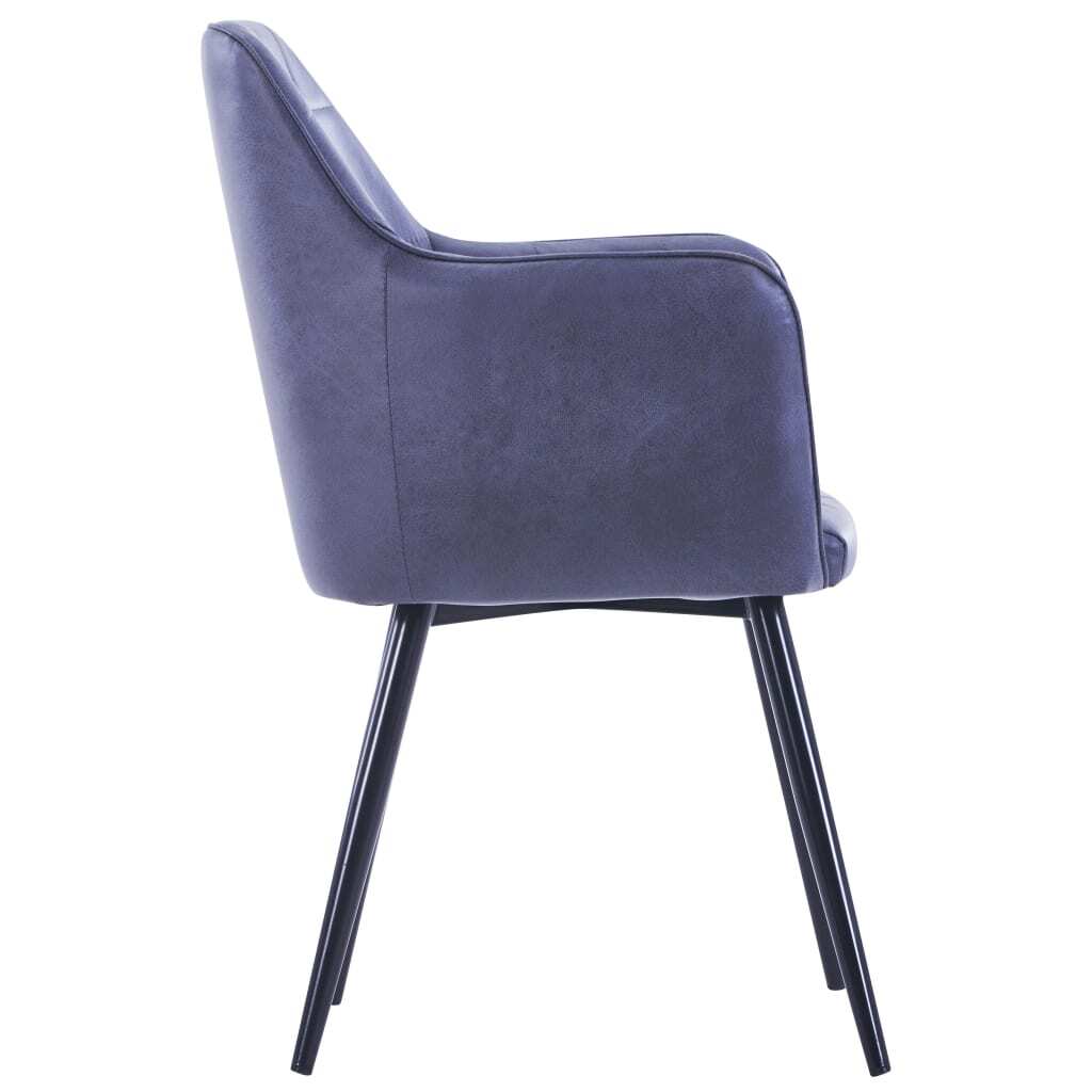 Dining Chairs Faux Suede Leather – Grey